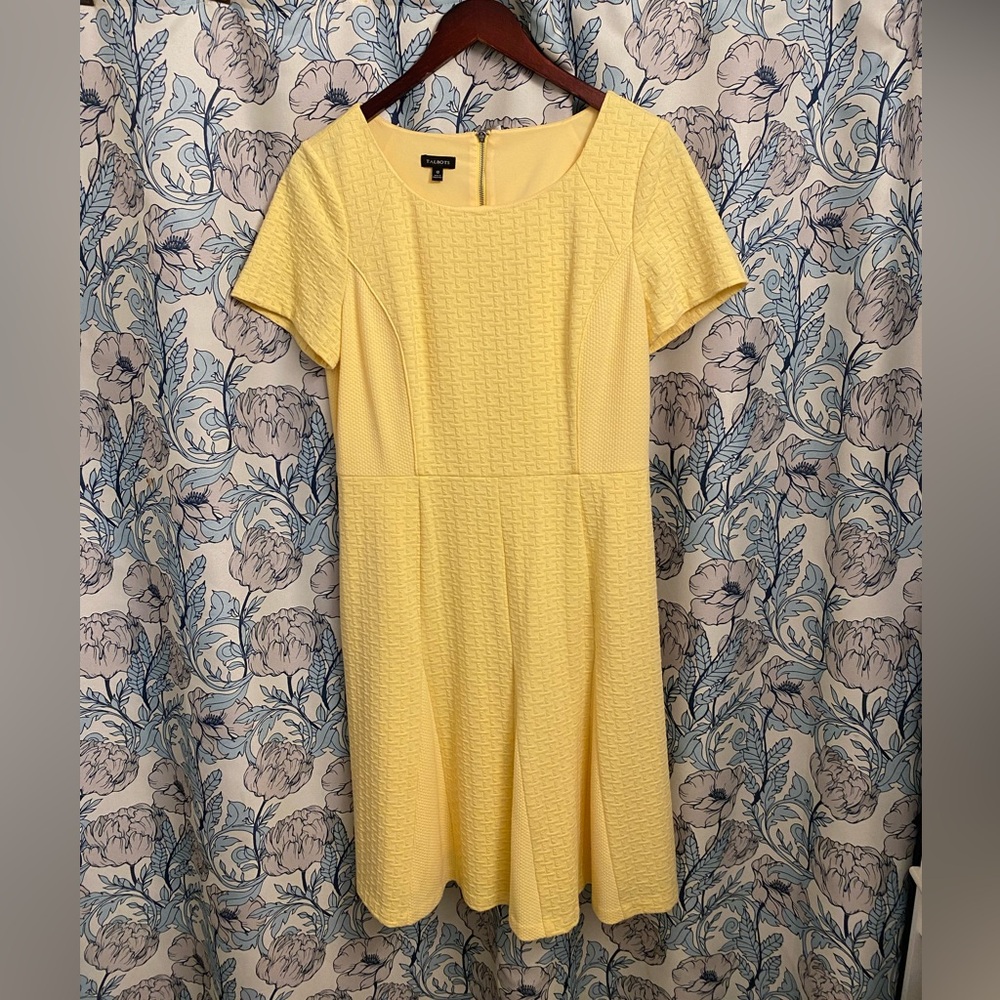 Yellow waffle knit dress .